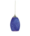Z-lite Jazz Light Mini Pendant With Blue Shade 131BN Brushed Nickel Finish. Fixed Price $49.99.