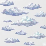 Create-a-mural Sky Cloud Wall Decals Beautiful Blue, White. Fixed Price $28.70.