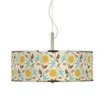 Nickel Pendant Chandelier 20" Modern Dahlia Translucent Shade 3-LIGHT For House. Fixed Price $324.99.