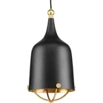New Progress Lighting Era P500033-031 Black 1-LIGHT 8"W Mini Pendant W/gold Leaf. Fixed Price $99.95.