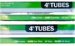 Two 2-PACK Feit 4FT 14 Watt Pin 4100 Cool Led Replacement Tubes New. Fixed Price $49.00.