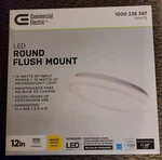 (2) Ceiling Light 12 In. Dimmable Led Round Flush Mount Commercial Electric. Fixed Price $29.99.