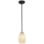 Access Champagne 1-LIGHT Glass Pendant, Rods, Bronze/white 28012-1R-ORB-WHST. Fixed Price $138.00.