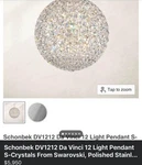 Schonbek Light Pendant Stainless Steel And Crystal Swarovski Elements. Fixed Price $3000.00.