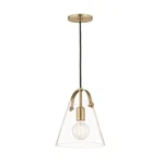 Karin 1-LIGHT Aged Brass Small Pendant With Clear Glass By Mitzi Hudson V.. Fixed Price $179.00.