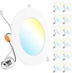 Sunco Lighting 15 Watts 1200 Lumens 6" Led Flat Downlight Recessed Pack. Fixed Price $69.99.
