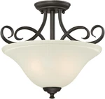6306500 Dunmore Two-light Indoor Semi-flush, Oil Rubbed Bronze Finish With Frost. Fixed Price $137.99.