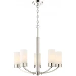 Nuvo Lighting 60/6225 Nickel 5-LIGHT 22"W Chandelier With Frosted Shades. Fixed Price $237.99.