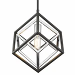 Z-lite 457MP Chrome/black Euclid Single Light 12"W Abstract Pendant. Fixed Price $246.00.