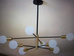 Kaisite Modern Sputnik Chandelier 8-LIGHT Black & Gold Mid Century Ceiling. Fixed Price $50.96.