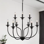 Lnc 30" 9-LIGHT Matte Black Farmhouse Chandelier Ceiling Fixture. Fixed Price $120.00.