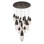Eurofase Crou 22 Light Chandelier, Black/clear 43860-025. Fixed Price $2770.00.