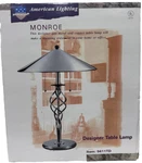 Vintage American Lighting-made Out Of Gun Metal, Spiral Design Table Lamp. Fixed Price $200.00.