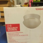 Project Source Flushmount Ceiling Fixture White Finish Frosted Glass 0344541. Fixed Price $29.98.