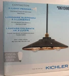 Kichler Covington 18-IN Olde Bronze W/ Gold Inside Metal Shade 3-LIGHT Pendant. Fixed Price $79.00.