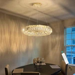 Modern Chandelier Crystal Led Dimmable Ring Pendant Lights Adjustable Hanging. Fixed Price $291.99.