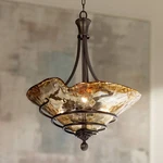 Oil-rubbed Bronze Pendant Chandelier 22 1/4" Traditional Glass Shade Dining Room. Fixed Price $933.60.