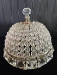 Vintage French Crystal Beaded Ceiling Flush Mount Light 1930S-40S Pyramid. Fixed Price $250.00.