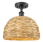 Innovations Lighting 516-1C-BK-RBD-12-NAT Woven Rattan Semi-flush Black. Fixed Price $183.61.