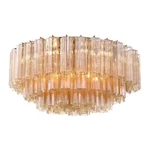Crystorama Addis 16 Light Flush Mount, Brass/tronchi Glass Amber ADD-331-AG-AM. Fixed Price $2238.40.