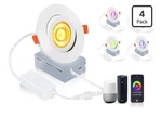 Cloudy Bay 4 Inch Smart Wifi Led Recessed Lights Rgbcw Color Changing Pack. Fixed Price $64.99.