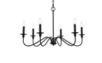 Bellevue EGCH19411 Nerita 6 Light 30"W Taper Candle Chandelier - Black. Fixed Price $176.00.