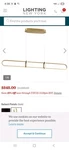 Berkley Linear Chandelier 1 Light-satin Gold Finish Eurofase Lighting 37037-024. Fixed Price $250.00.