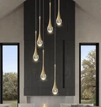 Ykolupty Crystal Bubble Chandelier 6-LED Light Gold H86. Fixed Price $119.99.