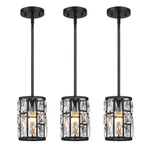 Pendant Light Fixture 3 Pack Matte Black Crystal Chandelier Mexo Modern. Fixed Price $179.99.
