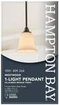 Hampton Bay 1-LIGHT Oil Rubbed Bronze Mini Pendant With Frosted White Shade. Fixed Price $22.50.