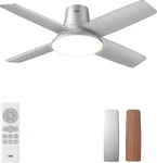 Ceiling Fans With Lights And Remote, 44 Inch Low Profile Sliver Fan, Rev. Fixed Price $250.99.