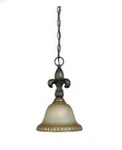 Jeremiah Lighting Deverealx 1 Mini Pendant Fleur Lis Rubbed Bronze Nob. Fixed Price $153.99.