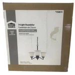 Project Source 3 Light Chanedlier Frosted Glass Shades 0759874. Fixed Price $65.00.