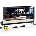 1 Pack Led Shop Light, 40W 5400LM Plug In Garage Lights With 6.6FT Long Power Co. Fixed Price $17.73.