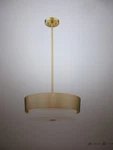 Z-lite Counterpoint 3-LIGHT Modern Gold Pendant With White Fabric Shade. Fixed Price $161.46.