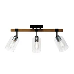 Austin 2 Ft. 3-LIGHT Faux Wood Fixed Track Black Accents Clear Glass Shades. Fixed Price $104.40.