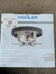 Kichler - Gartin Flush Mount Ceiling Fixture Weathered Zinc And White Washed. Fixed Price $45.00.