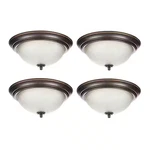 13 In. 2-LIGHT Oil Rubbed Bronze Flush Mount (4-PACK). Fixed Price $39.58.