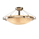 Justice Design Veneto Luce Ring 24" Semi-flush, Rnd, Brsh Nkl, Whtwash, Led. Fixed Price $1070.40.