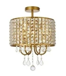 Semi Flush Mount Round Crystal Shade Dining Bathroom Lighting 14". Fixed Price $360.79.