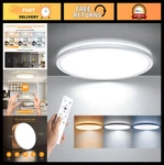 Dimmable Led Flush Mount Ceiling Light With Remote, 15.4" Ultra Thin 36W, 3000K-. Fixed Price $74.99.