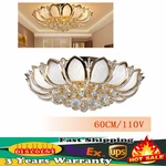 Modern Bedroom 23.5'' Lotus Crystal Chandelier 7-HEAD Ceiling Light Flush Mount. Fixed Price $103.10.