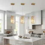 3 Pack 4'' Crystal Chandelier Modern Gold Mini Led Pendant Light Kitchen Fixture. Fixed Price $175.99.