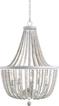 Kenroy 93132WW Home Dumas 5-LIGHT Weathered White Wood Bead Chandelier. Fixed Price $269.95.