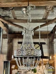 Beaded Mini Chandelier, 7 Lite, 14" Diameter With Cut Crystal Empire Light. Fixed Price $399.99.
