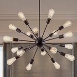 Chandeliers Black, Modern 18-LIGHT Farmhouse Pendant Mid Century Starburst. Fixed Price $305.97.