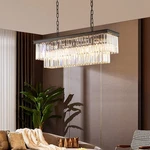 7PM 40 Inch Crystal Chandeliers For Dining Room, Black Modern Rectangle Cryst.... Fixed Price $243.45.