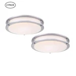 New 2 Pack Hukoro Faymart 13" In. Brush Silver Led Flush Mount Ceiling Light. Fixed Price $48.99.