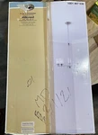 Hampton Bay Hillcrest 5 Light Brushed Nickel Chandelier Frosted Glass Shades. Fixed Price $70.00.
