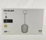 Ikea Solklint Ceiling Pendant Lamp Brass/gray Clear Glass 9" New. Fixed Price $71.23.